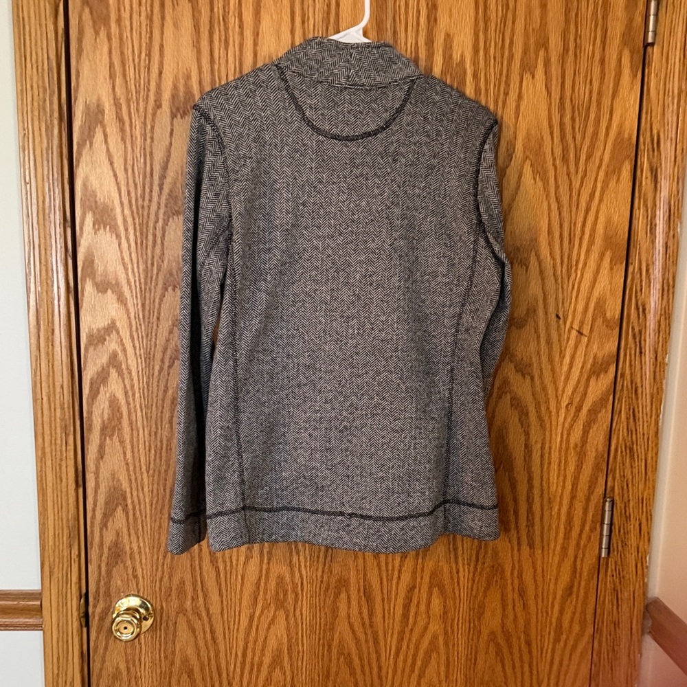 Gray Herringbone Zip-Up Jacket - image 3